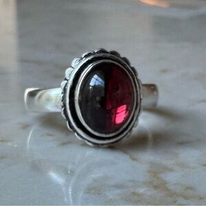 NWOT Sundance Hearthfire Ring, Garnet, Sterling Silver